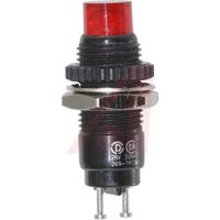 Dialight Indicator, LED; Red; 30; 3/8 In.; 20 MA; Panel Mount; Black Anodized Aluminum