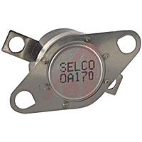 Selco Thermostat; Disc; 125/250 VAC; 15/10 A; Solder Tab; 1500 VAC Per 1 Minute; 0 De