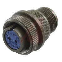 Amphenol Industrial Connector,metal Circ,str Plug,size 20,4 #12 Solder Pin Contact,black Finish