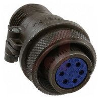 Amphenol Connector,metal Circ,str Plug,size 28,2#12 & 12#16 Solder Socket Cont,clear