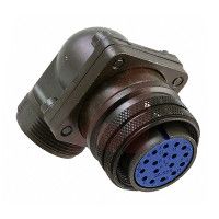 Amphenol Connector,metal Circ,rt Angle Plug,size 18,10 #16 Solder Socket Contact,black