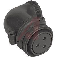 Amphenol Industrial Connector,metal Circ,rt Angle Plug,size 14s,for 3#16 Crimp Socket Contact,black
