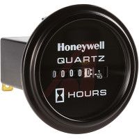 Honeywell Meter, Hour, Quartz, Round (2.27 Inch, Black Bezel), 10-80 VDC,1/4 Inch Blade Te