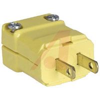 Hubbell Electrical Plug; 15 A; 125 V; Yellow; 0.218 To 0.385 In.; Nylon; Brass; Steel