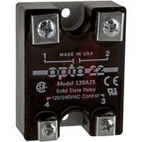 Opto 22 Relay; 25 A (Nom.); 120 VAC; Solid-State; 12 To 140 VAC; Quick-Connect; 10 VAC