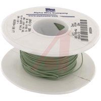 Alpha Wire Wire, Hook-Up; 26 AWG; 19/38; 0.006 In.; 0.032 In.; -60 DegC; 250 V; Green
