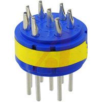 Amphenol Industrial Connector Comp,insert Only,size 20,blue Insul,8 #16 Solder Cup Pin Contact