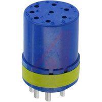 Amphenol Industrial Connector Comp,insert Only,size 20,blue Insul,8 #16 Solder Cup Socket Contact