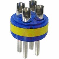 Amphenol Connector Comp,insert Only,size 22,blue Insul,4 #8 Solder Cup Pin Contact