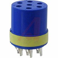Amphenol Industrial Connector Comp,insert Only,size 24,blue Insul,7 #8 Solder Cup Socket Contact