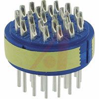 Amphenol Industrial Connector Comp,insert Only,size 28,blue Insul,26 #16 Solder Cup Pin Contact