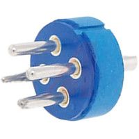 Amphenol Industrial Connector Comp,insert Only,size 24,blue Insul,4 #8 Solder Cup Pin Contact