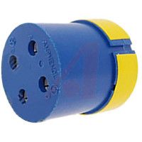 Amphenol Industrial Connector Comp,insert Only,size 24,blue Insul,4 #8 Solder Cup Socket Contact