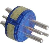 Amphenol Connector Comp,insert Only,size 22,blue Insul,2#8 & 2#12 Solder Cup Pin Contact