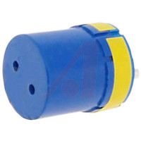 Amphenol Industrial Connector Comp,insert Only,size 22,blue Insul,2 #12 Solder Cup Socket Contact