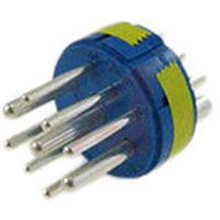 Amphenol Industrial Connector Comp,insert Only,size 24,blue Insul,2 #4 Solder Cup Pin Contact