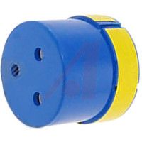 Amphenol Industrial Connector Comp,insert Only,size 28,blue Insul,3 #8 Solder Cup Socket Contact