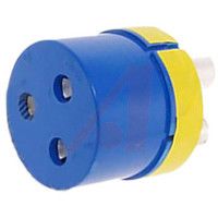 Amphenol Industrial Connector Comp,insert Only,size 28,blue Insul,3 #4 Solder Cup Socket Contact