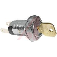 TE Connectivity Switch; 0.760 In. L X 0.640 In. W; 120 VAC; 1 A; SPST; 1 Position; Key; Screw