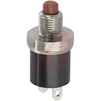 TE Connectivity Pushbutton Switch; Panel Mount; 2.5mm Travel; 3AMP; SPST; Red Actuator