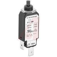 Schurter Circuit Breaker; 1 A; 240 VAC/48 VDC; 4000 VAC (Test Voltage); Quick Connect