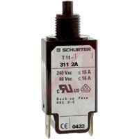 Schurter Circuit Breaker; 2 A; 240 VAC/48 VDC; 4000 VAC (Test Voltage); Quick Connect