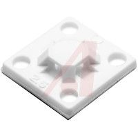 HellermannTyton Tie, Cable; Adhesive; Base Mount Method; 0.625 In.; 0.625 In.; 0.130 In.; White