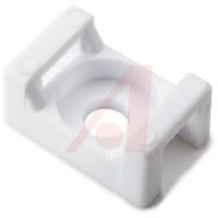 HellermannTyton Tie, Cable; #6 Screw; Base Mount Method; 0.600 In.; 0.380 In.; 0.265 In.; White