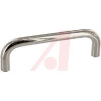 Hammond Handle; Chrome Plated Steel; Round; 4 In.; 1.3 In.; 0.375 In.; 10-32; 0.562 In.