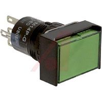 Idec Switch, Pushbutton, Miniature, LED Illuminated OILTIGHT ENCLOSURE, GREEN