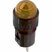 Idec Pilot Light, LED;Amber;41/64In.;24VDC;Panel;FullVoltage Solder;Wire;Nylon;11mA