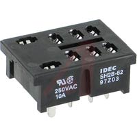 Idec Socket; 8; PCB Mount; 300 V; 10 A; Relay; SH Series; Solder