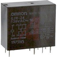 Omron Relay; 5 A (Max.); 120 VAC; PCB; 3000 VAC @ 50/60 Hz; 7.5 MA; Track Mount; DPDT
