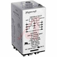 SE Relays Magnecraft Relay, Time Delay; 12 A; 240 VAC/30 VDC; 120; 0.1 Sec. To 10 Hr; Off Delay; LED