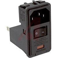 TE Connectivity Power Entry Module; No Filter; 250 VAC (Max.); 50/60 Hz; DPST; Snap-In