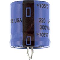 Cornell-Dubilier Capacitor, Al Electrolytic;1200uF;Snap-in;Radial;+/-20%;Case A03;200WVDC;1.38In