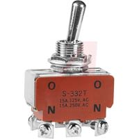 NKK Switches Switch, Standard Size Toggle, Screw Terminals, DPDT, On-None-On