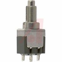 NKK Switches Switch, Pushbutton, Subminiature, 1/4 In-40 Threaded Busing And Solder Lug Term