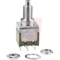 NKK Switches Switch,Pushbutton,Subminiature,1/4 In-40 Threaded Bushing & Solder Lug Terminals