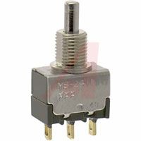 NKK Switches Switch, Subminiature, Pushbutton, 1/4 In-40 Threaded Bushing & Solder Lug Term