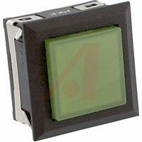 NKK Switches Switch, Pusbutton, Low-Profile, Illuminated, DPDT, On-On, Snap-In, Green