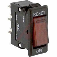 TE Connectivity Circuit Breaker, Thermal; 10 A; 250 VAC; Straight Quick Connect Tab; Black