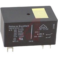 TE Connectivity Relay; 30 A; 24 VDC; PCB; PC Board; 2 Form A, DPST-NO, 2 N/O; 350 Ohms