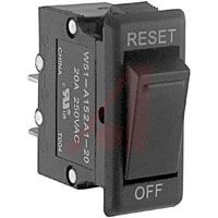 TE Connectivity Circuit Breaker, Thermal; 20 A; 250 VAC; Straight Quick Connect Tab; 0 DegC