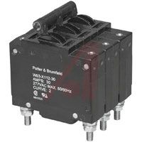 TE Connectivity Circuit Breaker; Toggle; 3; 30 A; Black (Toggle); 277 VAC (Max.); 10-32 Stud