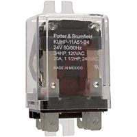 TE Connectivity Relay, Power; 20 A; 24 VAC; DPDT; 2.90 In. L X 1.406 In. D X 1.531 In. H; 45 De