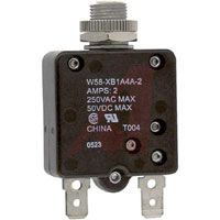TE Connectivity Circuit Breaker; 2 A; 250 VAC/50 VDC (Max.); Straight Quick Connect Tab