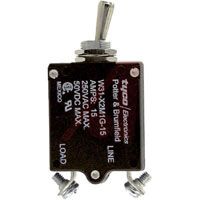 TE Connectivity Circuit Breaker, Thermal; 15 A; 50 VDC/250 VAC; Screw; Silver; W31 Series