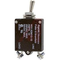 TE Connectivity Circuit Breaker, Thermal; 10 A; 50 VDC/250 VAC; Screw; Silver; W31 Series