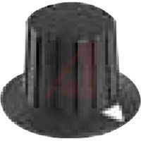 Electronic Hardware Co. Knob; ABS; Round Skirted With Arrow On Dial; Black; 1/4 In.; 0.720 In.; Matte